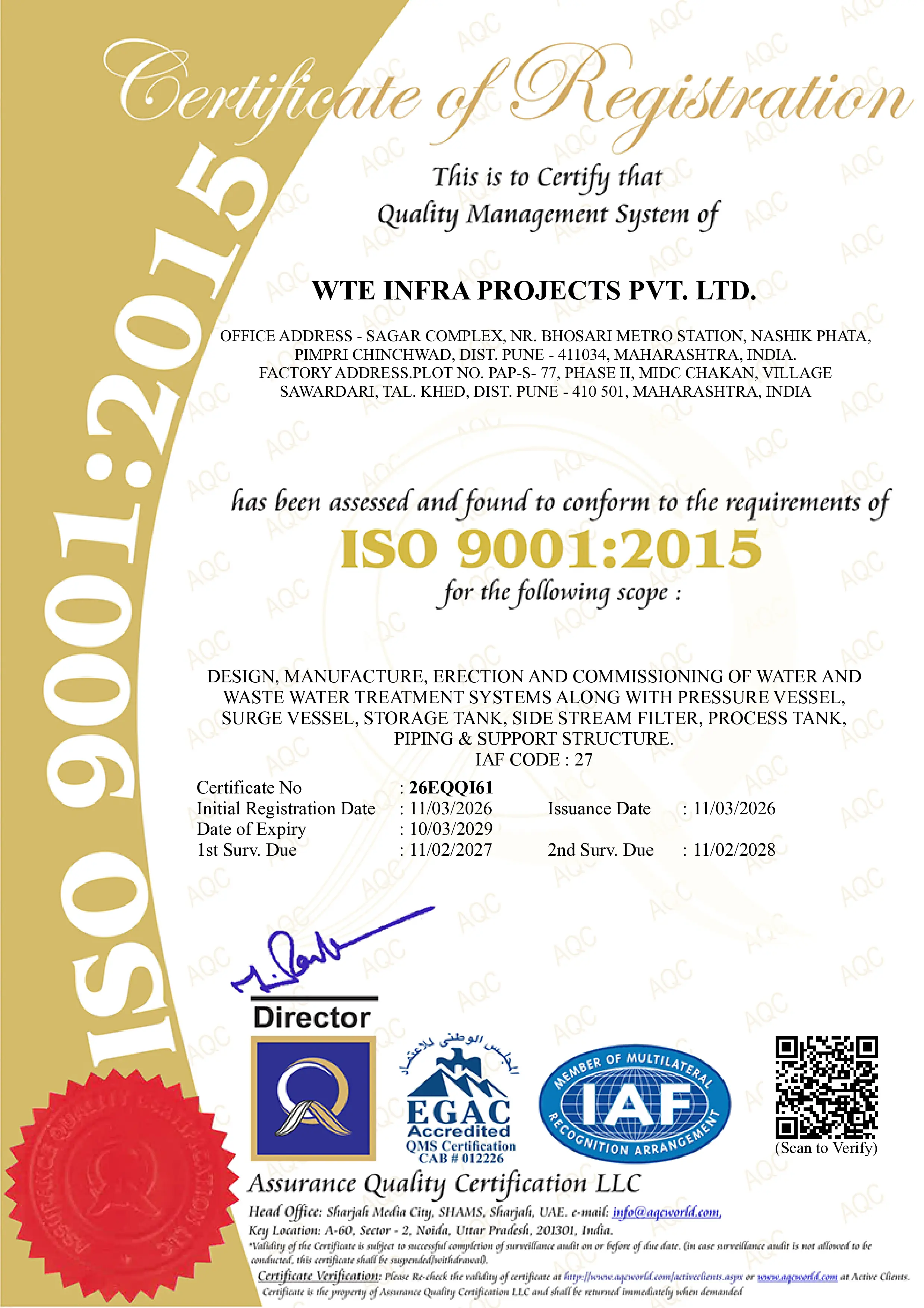 ISO 9001:2015 Certificate