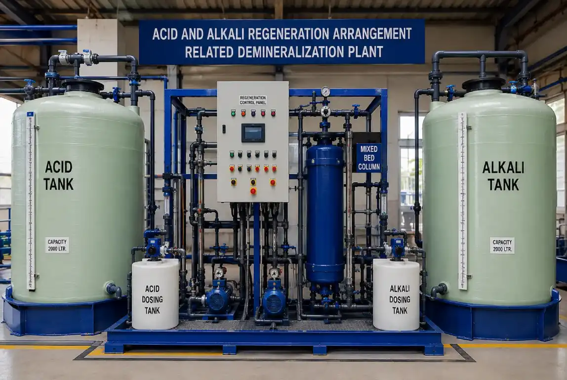 Acid and alkali regeneration arrangement