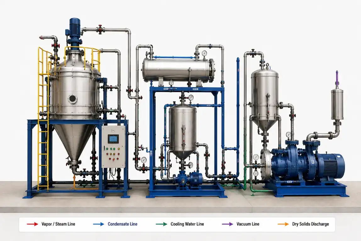 ATFD dryer, condensate recovery, and vacuum system