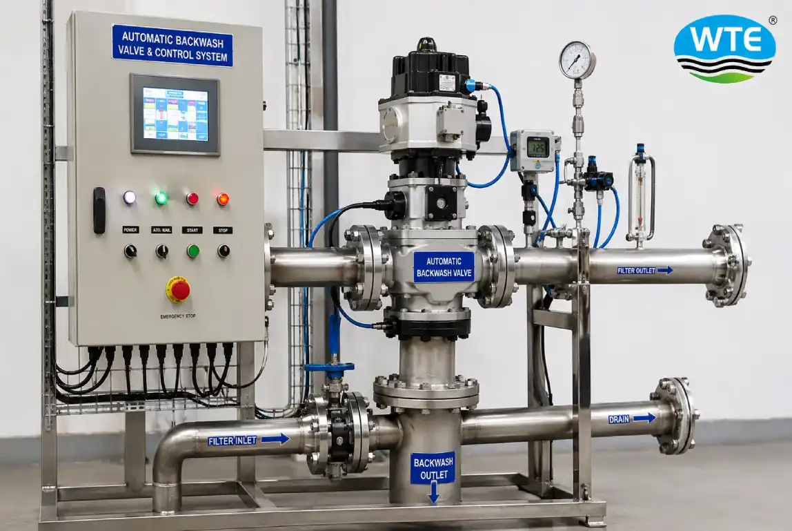 Automatic backwash valve and control system
