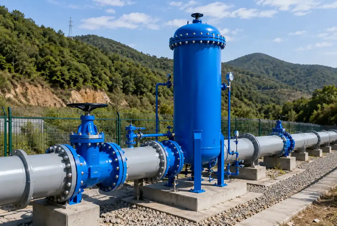 Commissioned pipeline surge protection system