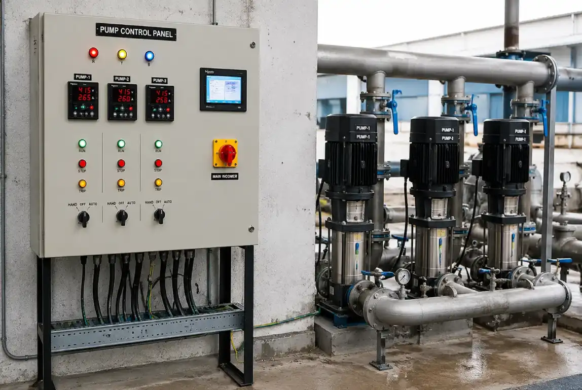 Installed pump control panel with field integration
