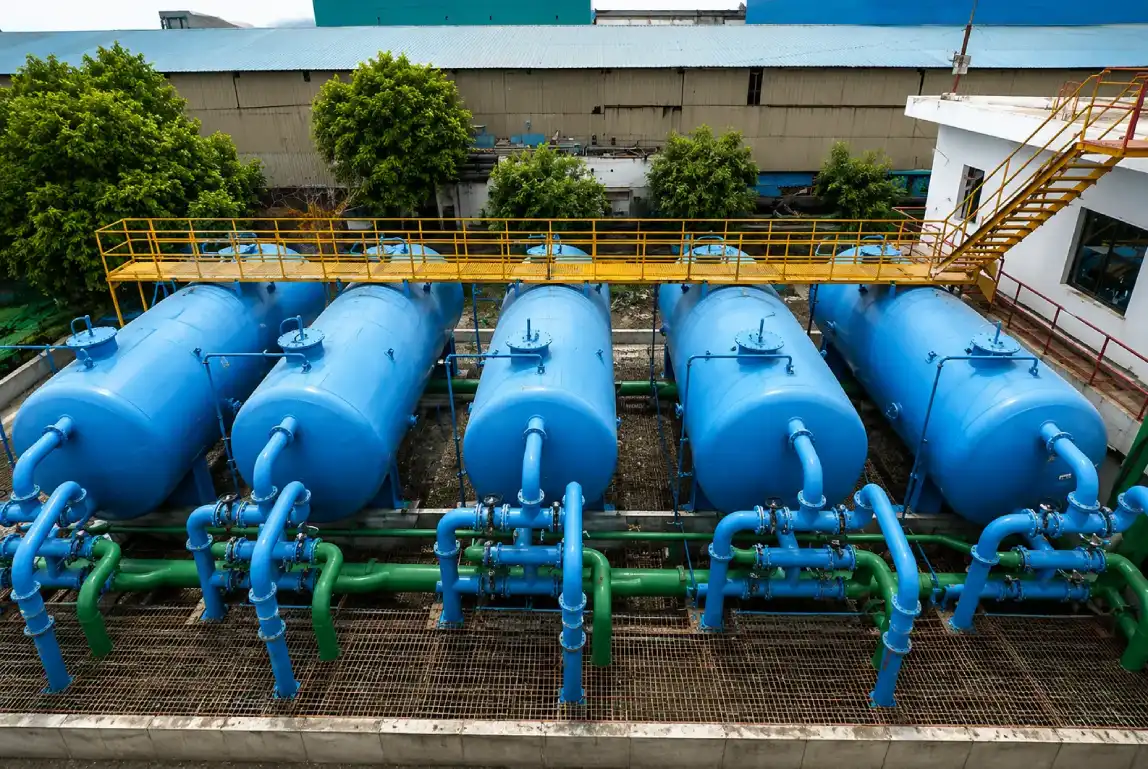 Pressure sand and dual media filtration skid