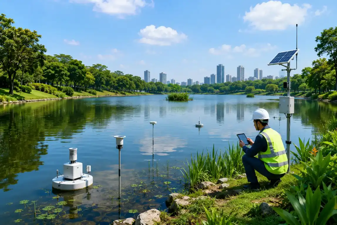 Restored water body zone with monitoring plan